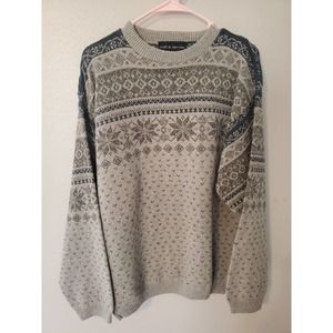 VTG Croft and Barrow Mens Adult XL Gray Grandpa Style Sweater
